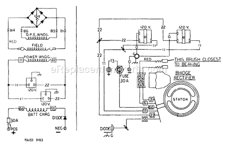 Page C Diagram and Parts List for 8760-2  Briggs and Stratton Generator